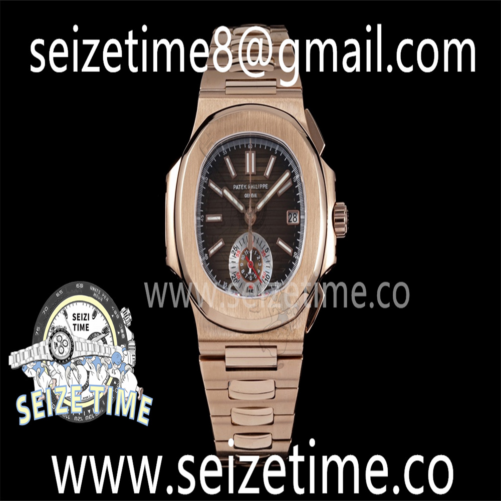 Nautilus Chronograph Date 5980 RG Brown Dial on RG Bracelet 3KF A7750 Mod