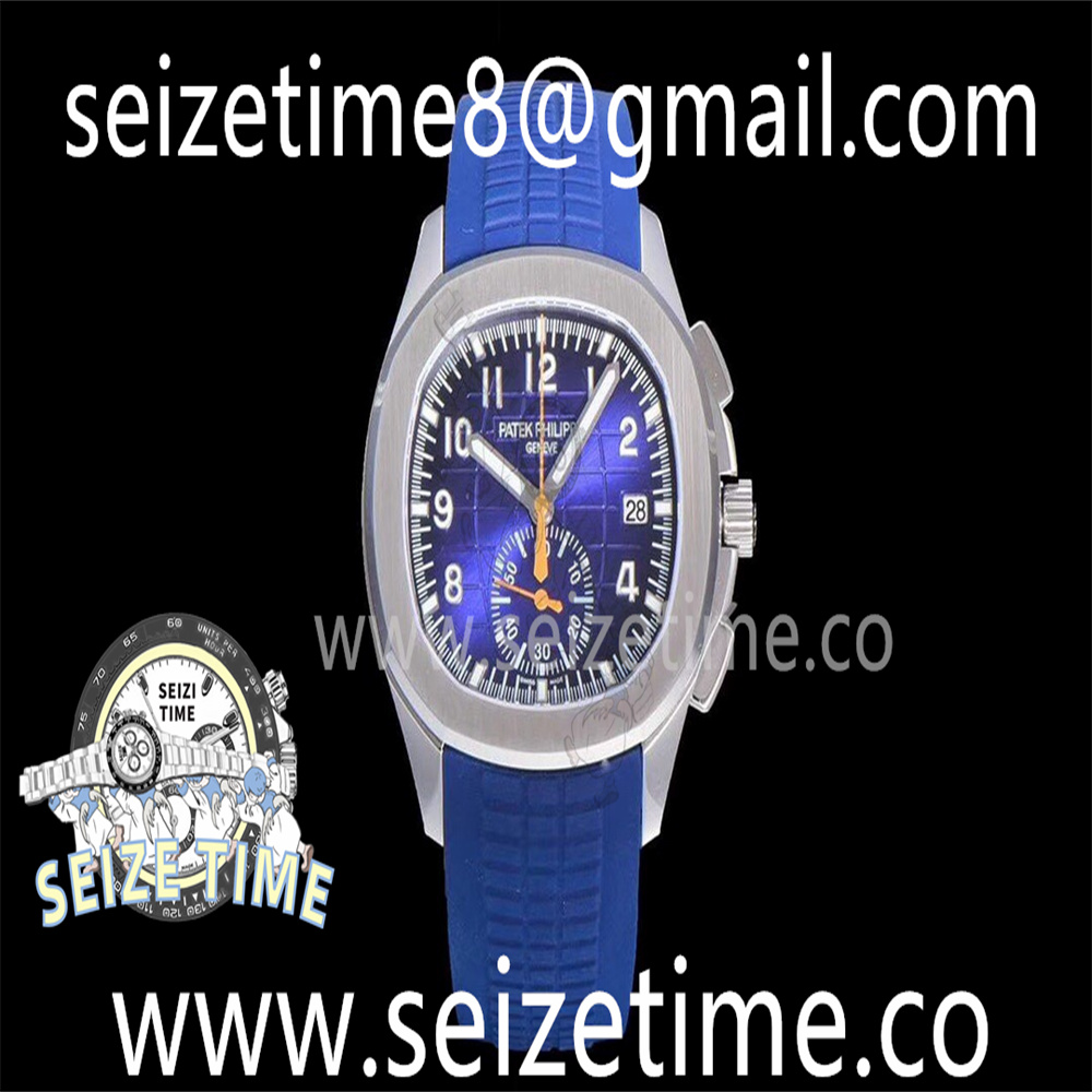 Aquanaut Chronograph 5968A SS Blue Dial on Rubber Strap YLF A7750
