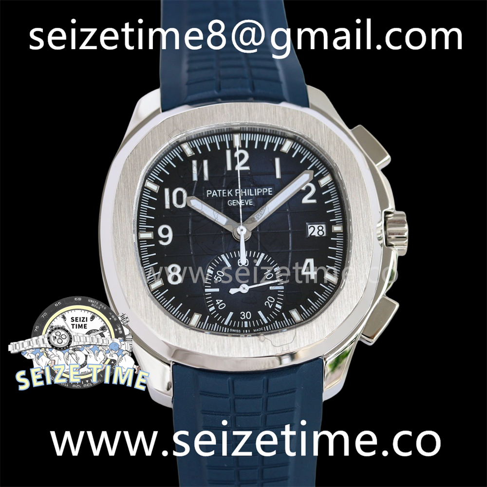 Aquanaut Chronograph 5968A SS Blue Dial on Rubber Strap YLF A7750