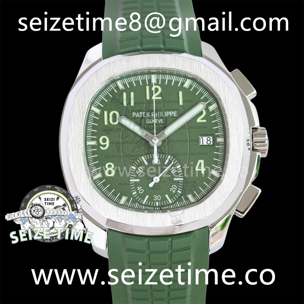 Aquanaut Chronograph 5968A SS Green Dial on Rubber Strap YLF A7750
