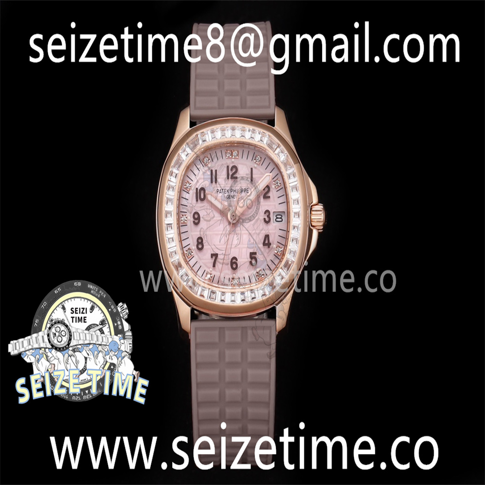 Aquanaut 5068 RG TWF 1:1 Best Edition Pink Textured Dial on Rubber Strap 324CS