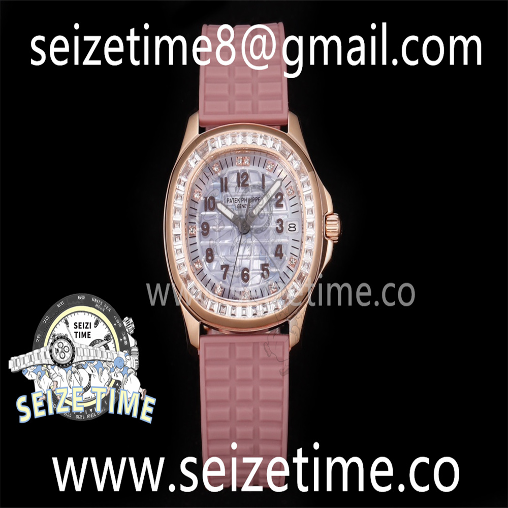 Aquanaut 5068 RG TWF 1:1 Best Edition White Textured Dial on Pink Rubber Strap 324CS