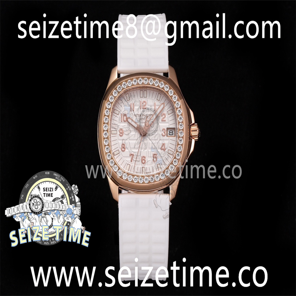 Aquanaut 5068 RG TWF 1:1 Best Edition White Textured Dial on White Rubber Strap 324CS