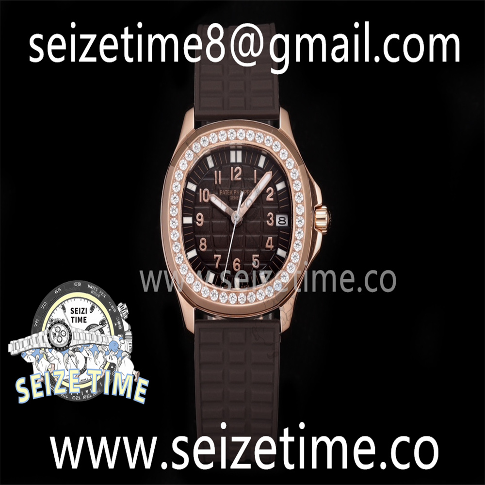 Aquanaut 5068 RG TWF 1:1 Best Edition Brown Textured Dial on Brown Rubber Strap 324CS