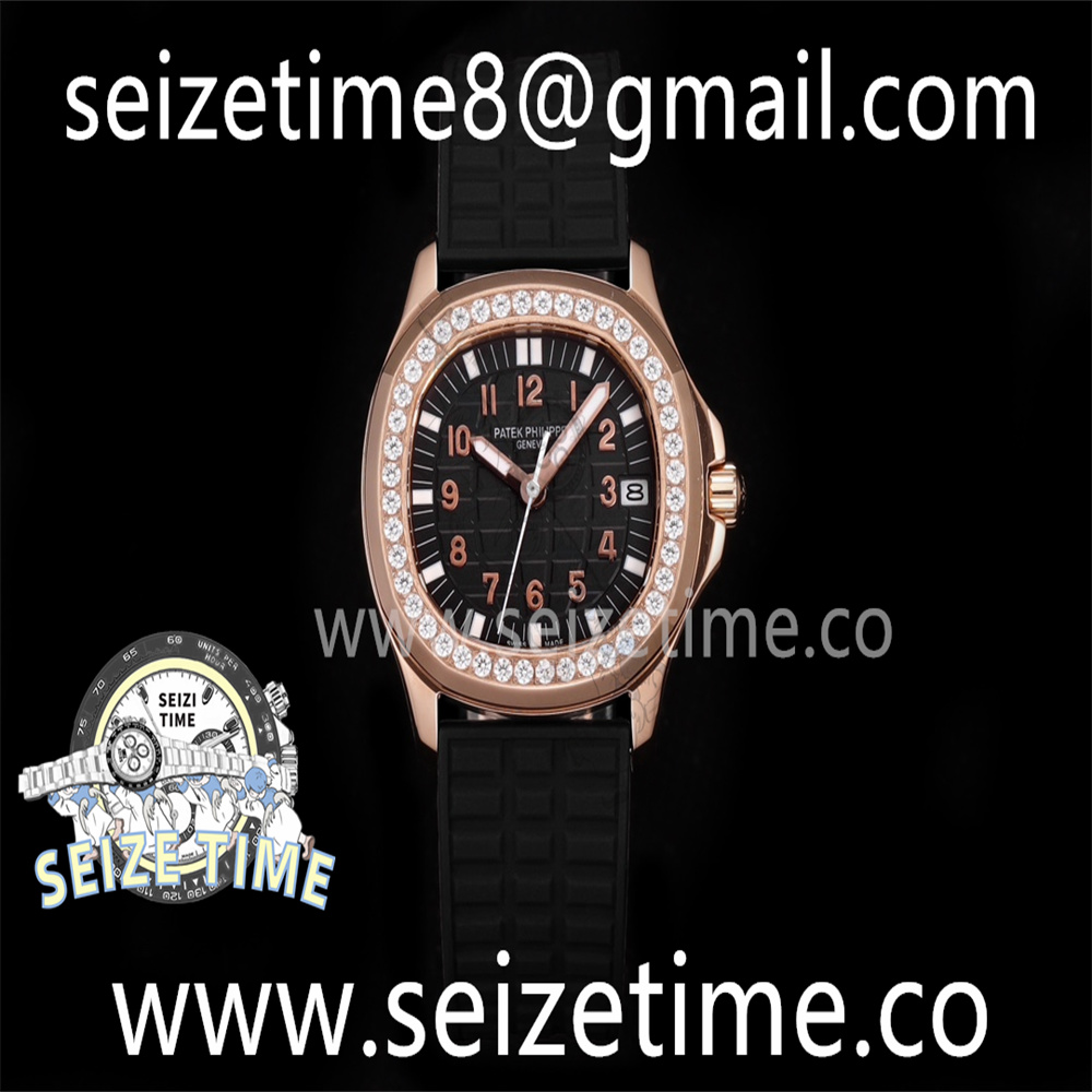 Aquanaut 5068 RG TWF 1:1 Best Edition Black Textured Dial on Black Rubber Strap 324CS