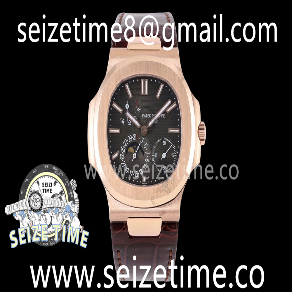 Nautilus 5712 RG ZF 1:1 Best Edition Gray Dial on Brown Leather Strap A240