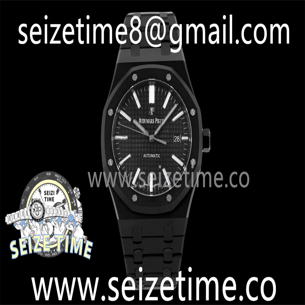 Royal Oak 41mm 15400 DLC ZF 1:1 Best Edition Black Textured Dial on DLC Bracelet A3120