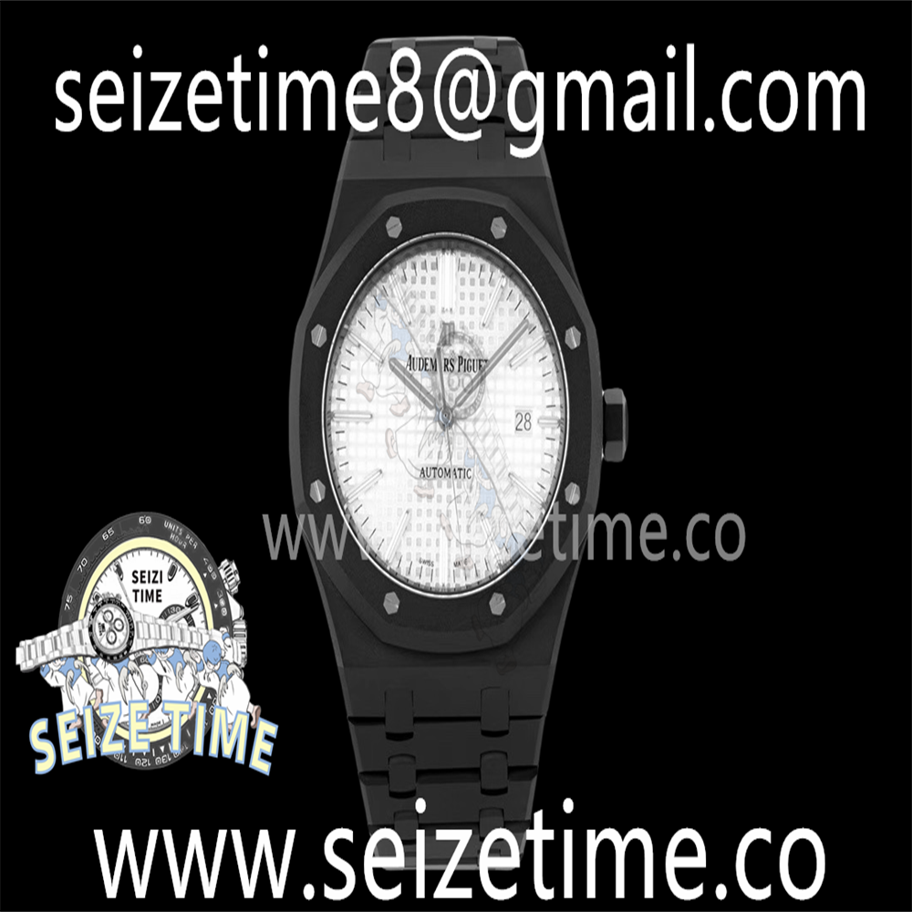 Royal Oak 41mm 15400 DLC ZF 1:1 Best Edition White Textured Dial on DLC Bracelet A3120