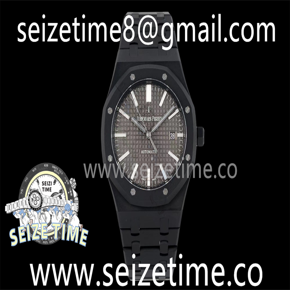 Royal Oak 41mm 15400 DLC ZF 1:1 Best Edition Gray Textured Dial on DLC Bracelet A3120