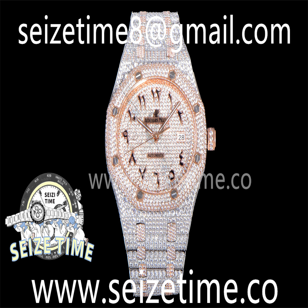 Royal Oak 41mm 15400 RG Diamond Bezel Diamond Dial on SS Bracelet MY9015