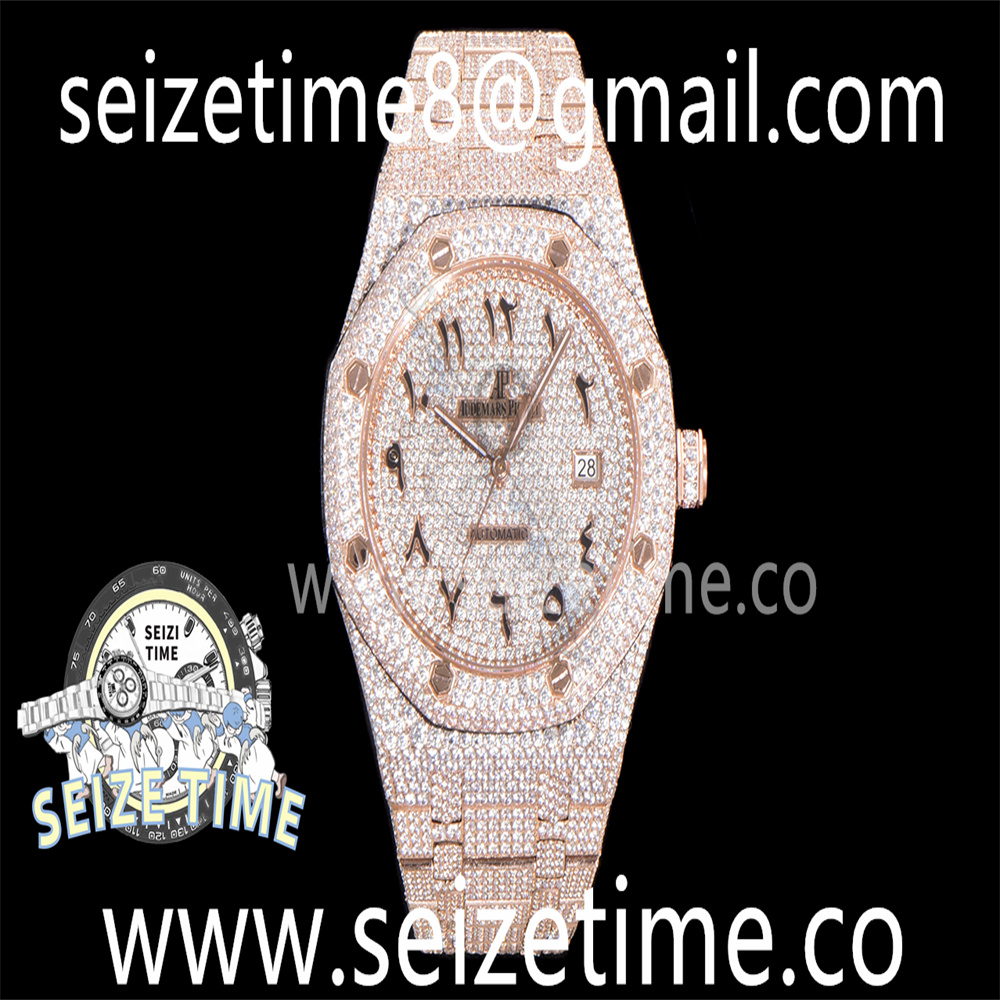 Royal Oak 41mm 15400 RG Diamond Bezel Diamond Dial on SS Bracelet MY9015