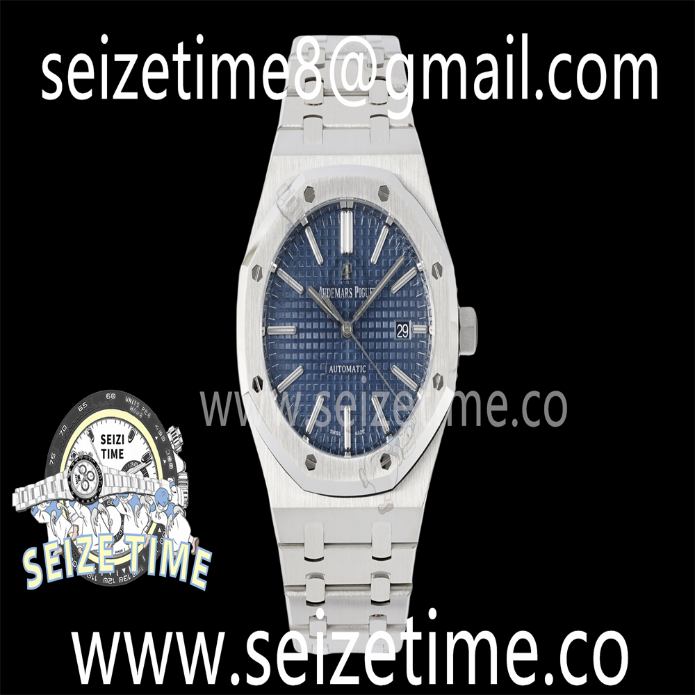 Royal Oak 41mm 15400 SS APSF 1:1 Best Edition Blue Textured Dial on SS Bracelet SA3120 Super Clone V3