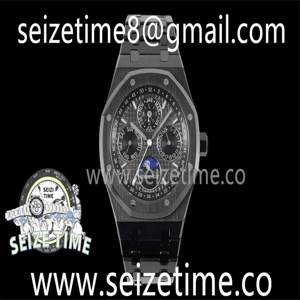 Royal Oak 41mm Perpetual Calendar Black Ceramic APSF 1:1 Best Edition Black Dial on Ceramic Bracelet A5134 V2