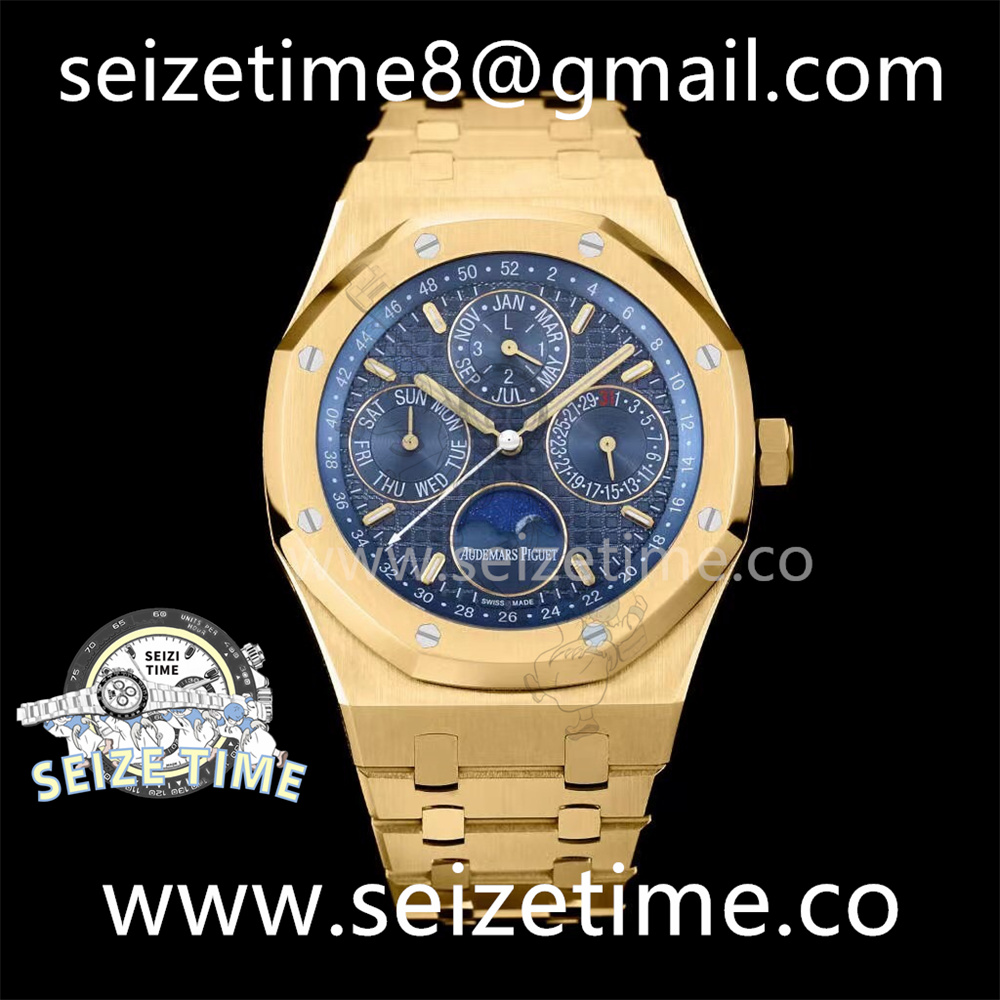 Royal Oak 41mm Perpetual Calendar 26574 YG APSF 1:1 Best Edition Blue Dial on YG Bracelet A5134