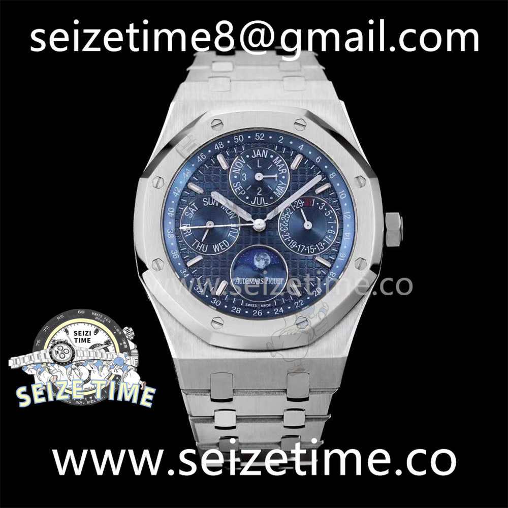 Royal Oak 41mm Perpetual Calendar 26574 SS APSF 1:1 Best Edition Blue Dial on SS Bracelet A5134