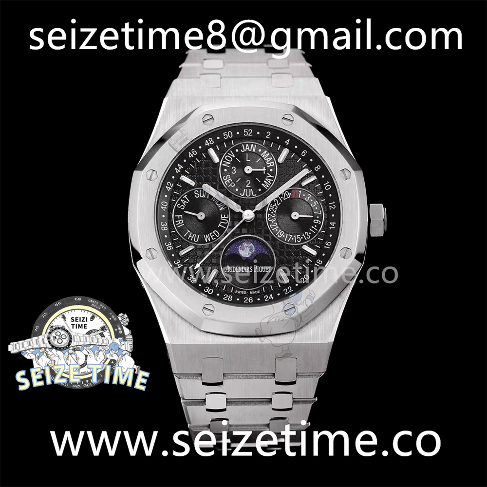 Royal Oak 41mm Perpetual Calendar 26574 SS APSF 1:1 Best Edition Black Dial on SS Bracelet A5134