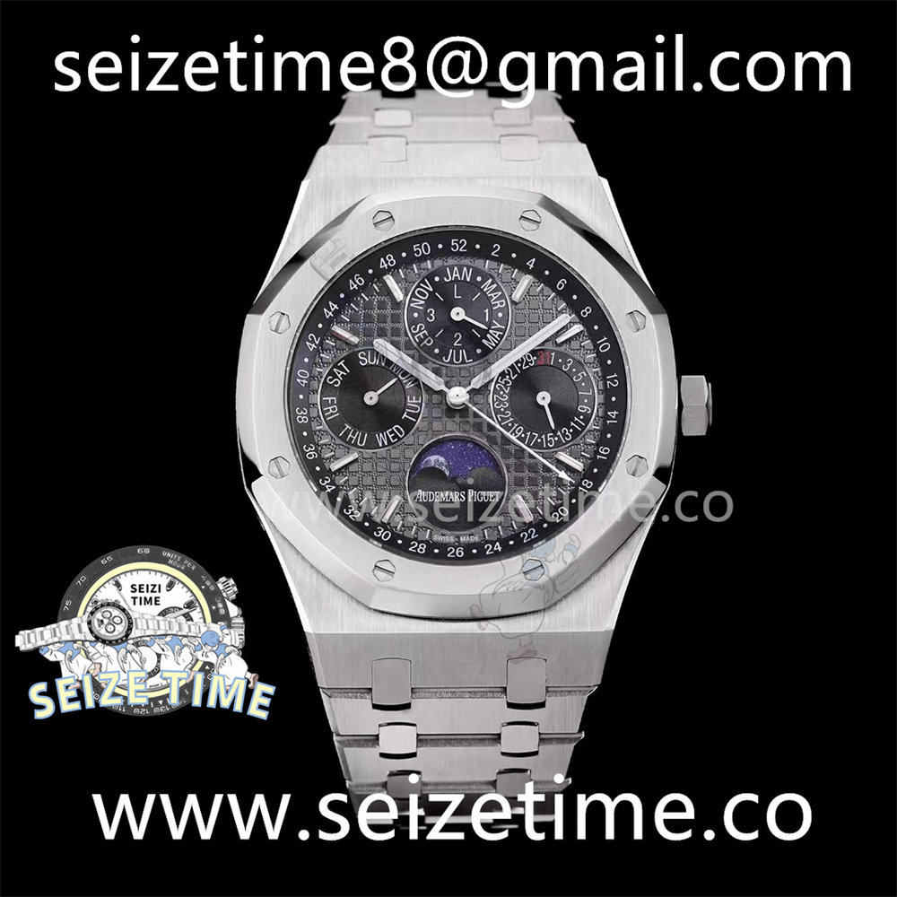 Royal Oak 41mm Perpetual Calendar 26574 SS APSF1:1 Best Edition Gray/Black Dial on SS Bracelet A5134