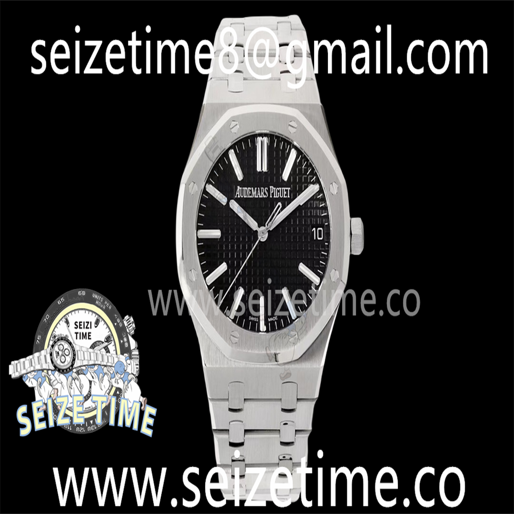 Royal Oak 41mm 15510 “50th Anniversary” SS ZF 1:1 Best Edition Black Textured Dial on SS Bracelet A4302