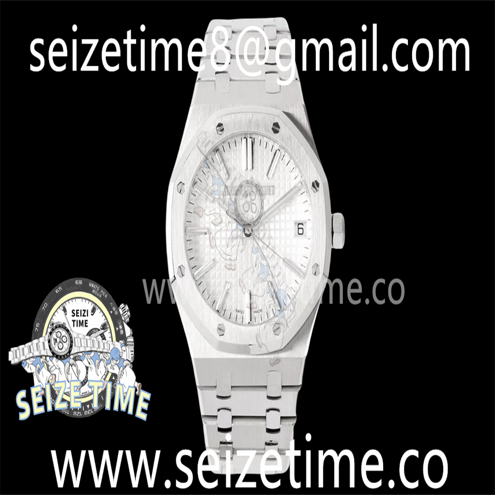 Royal Oak 41mm 15510 “50th Anniversary” SS ZF 1:1 Best Edition White Textured Dial on SS Bracelet A4302