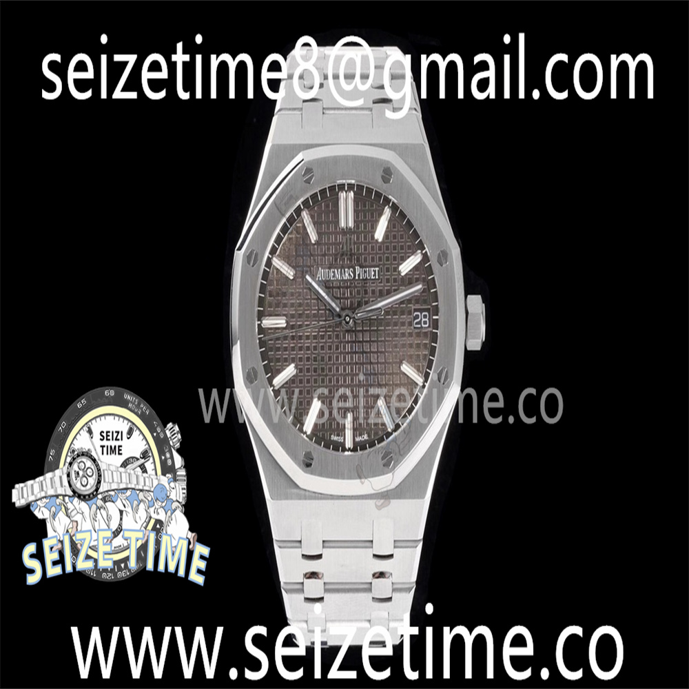 Royal Oak 41mm 15500 SS ZF 1:1 Best Edition Gray Textured Dial on SS Bracelet SA4302 Super Clone V3