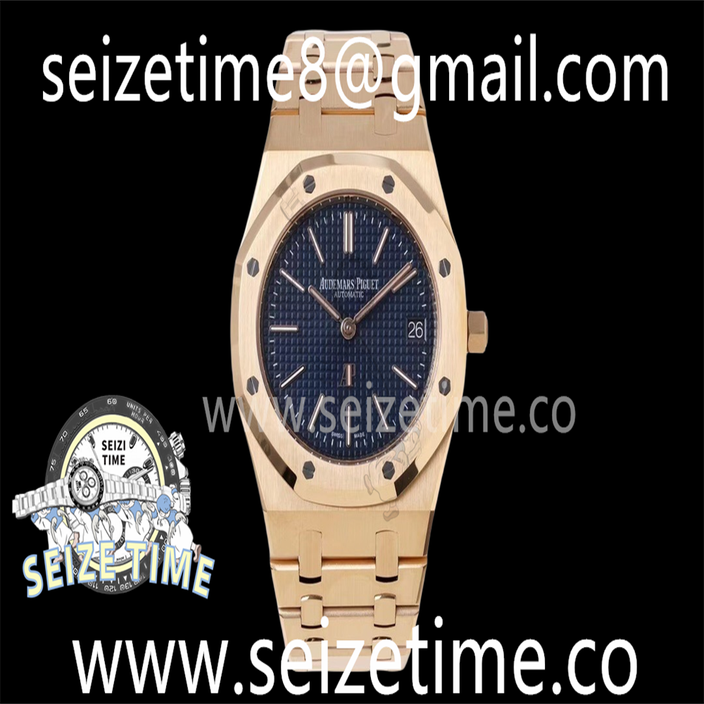 Royal Oak 39mm 15202 RG ZF 1:1 Best Edition Blue Textured Dial on RG Bracelet A2121 V2