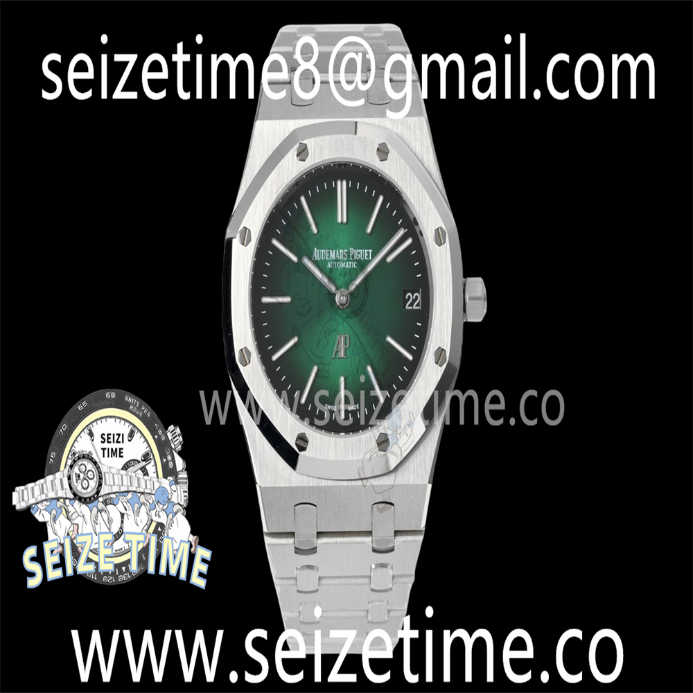 Royal Oak 39mm 15202 SS ZF 1:1 Best Edition Green/Black Dial on SS Bracelet A2121
