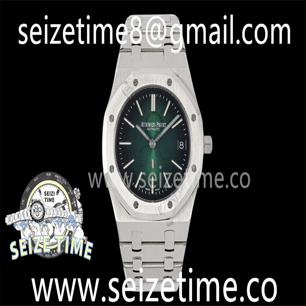 Royal Oak 39mm 16202 “50th Anniversary” SS ZF 1:1 Best Edition Green Textured Dial on SS Bracelet A7121