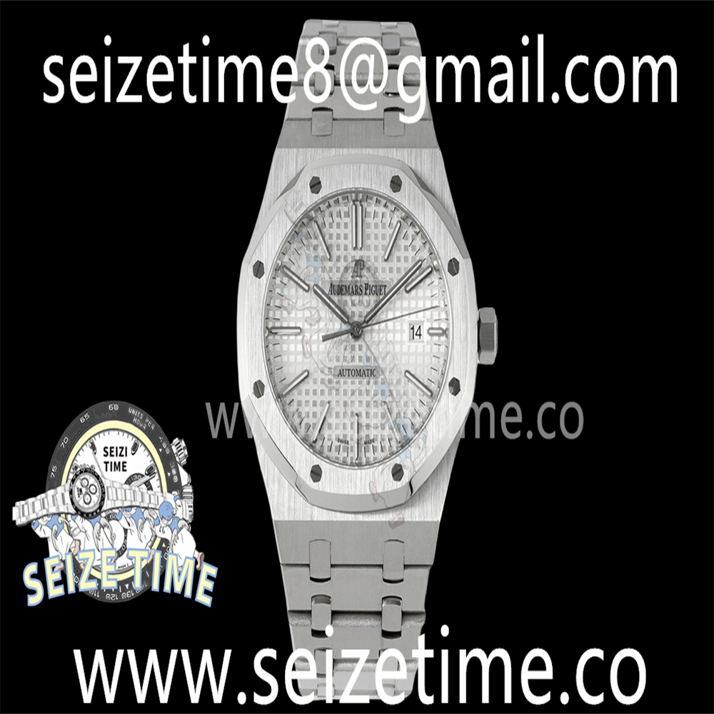 Royal Oak 41mm 15400 SS BF 1:1 Best Edition White Textured Dial on SS Bracelet SA3120 Super Clone