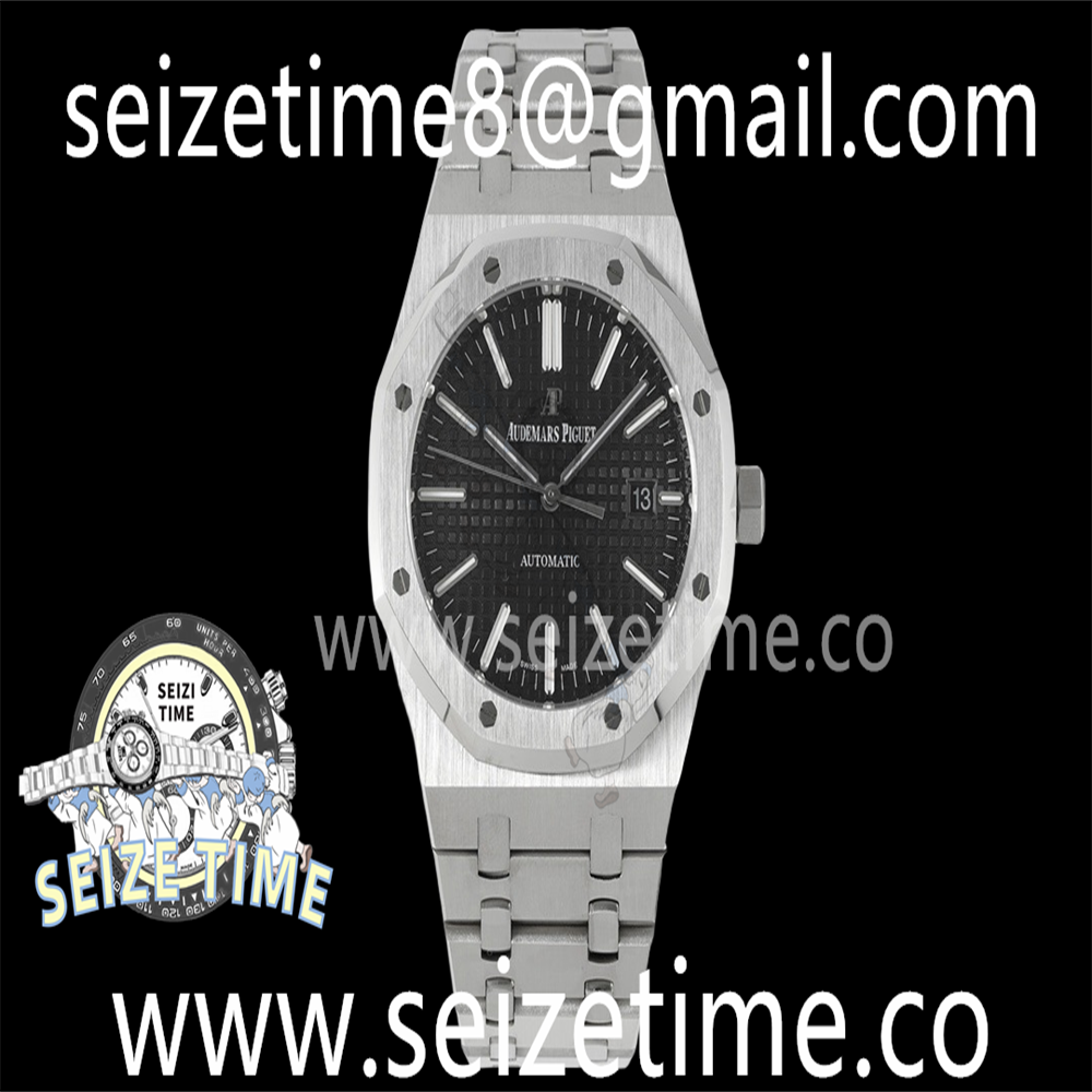 Royal Oak 41mm 15400 SS BF 1:1 Best Edition Black Textured Dial on SS Bracelet SA3120 Super Clone