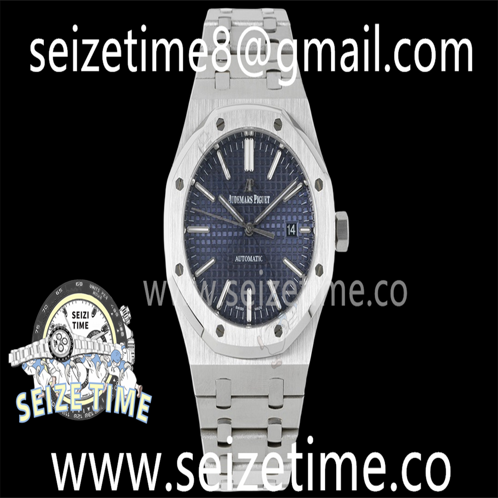 Royal Oak 41mm 15400 SS BF 1:1 Best Edition Blue Textured Dial on SS Bracelet SA3120 Super Clone