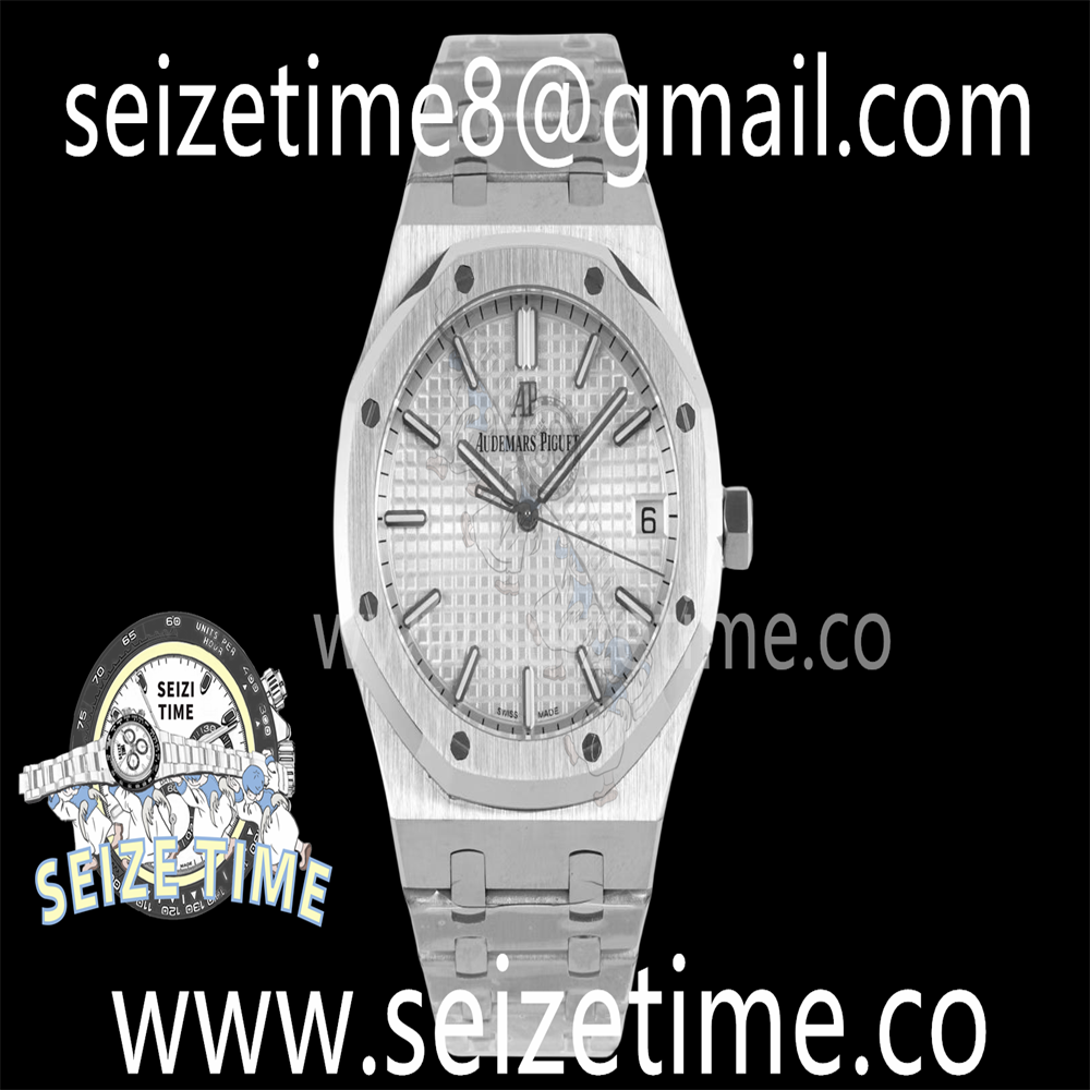 Royal Oak 41mm 15500 SS BF 1:1 Best Edition White Textured Dial on SS Bracelet A4302