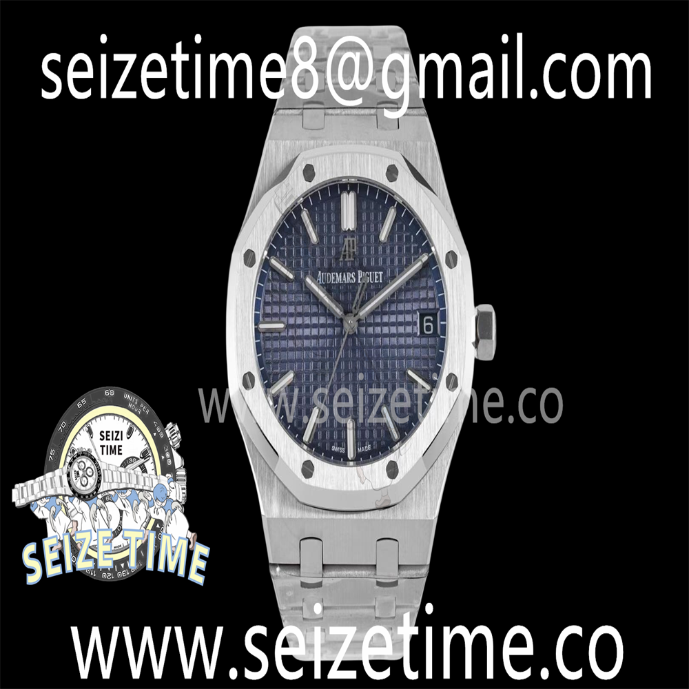 Royal Oak 41mm 15500 SS BF 1:1 Best Edition Blue Textured Dial on SS Bracelet A4302