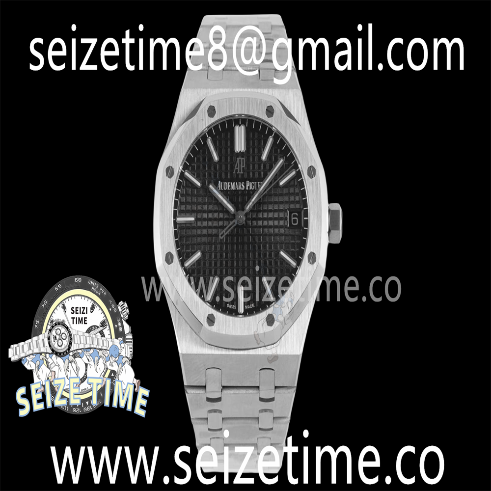 Royal Oak 41mm 15500 SS BF 1:1 Best Edition Black Textured Dial on SS Bracelet A4302