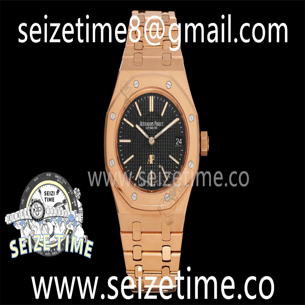 Royal Oak 39mm 15202 RG BF 1:1 Best Edition Black Textured Dial on RG Bracelet A2121