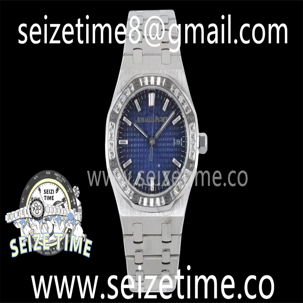 Royal Oak 34mm SS BF Best Edition Blue Diamonds Dial Diamonds Bezel on SS Bracelet A5800
