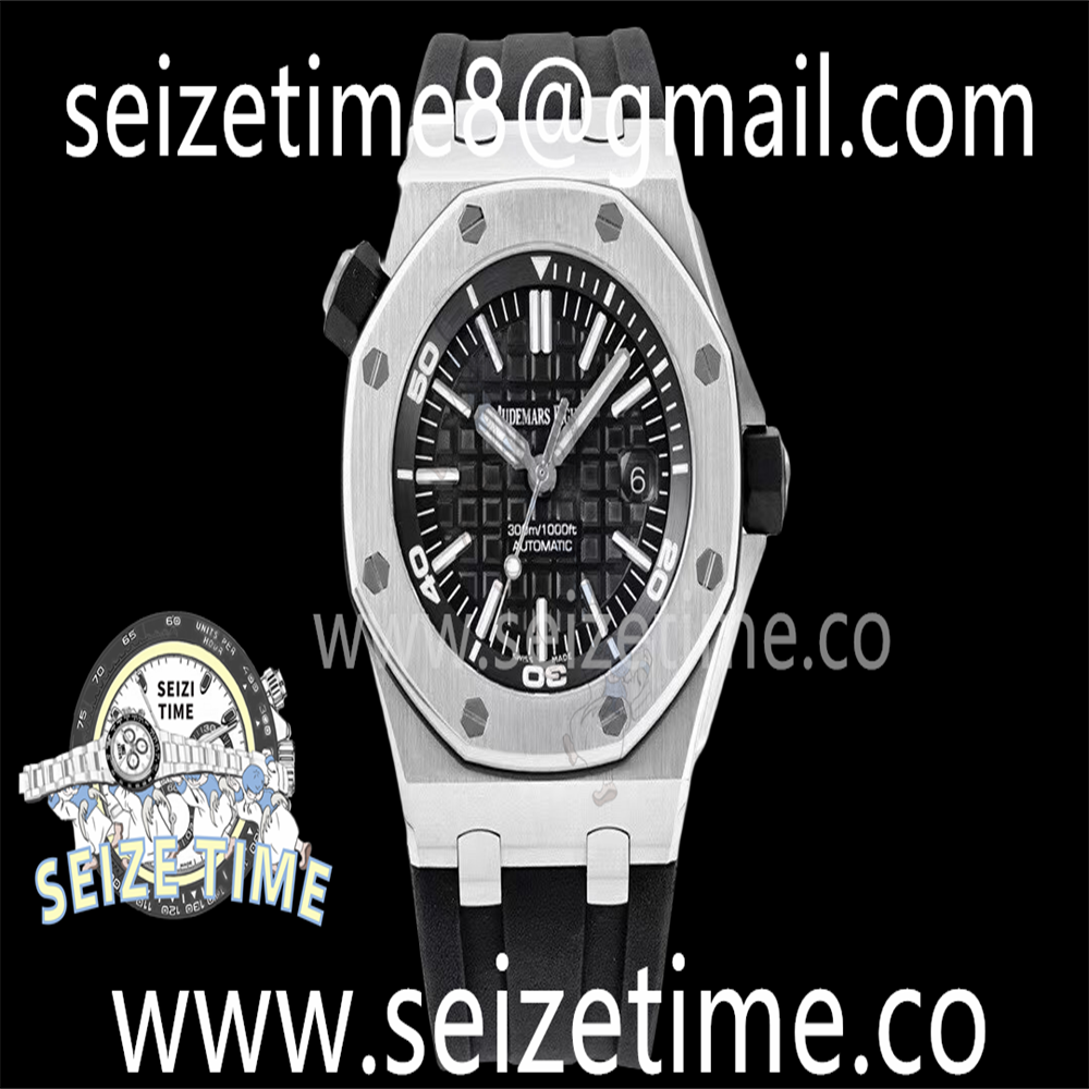 Royal Oak Offshore Diver 15703 ZF 1:1 Best Edition Black Dial on Black Rubber Strap SA3120 Super Clone V2