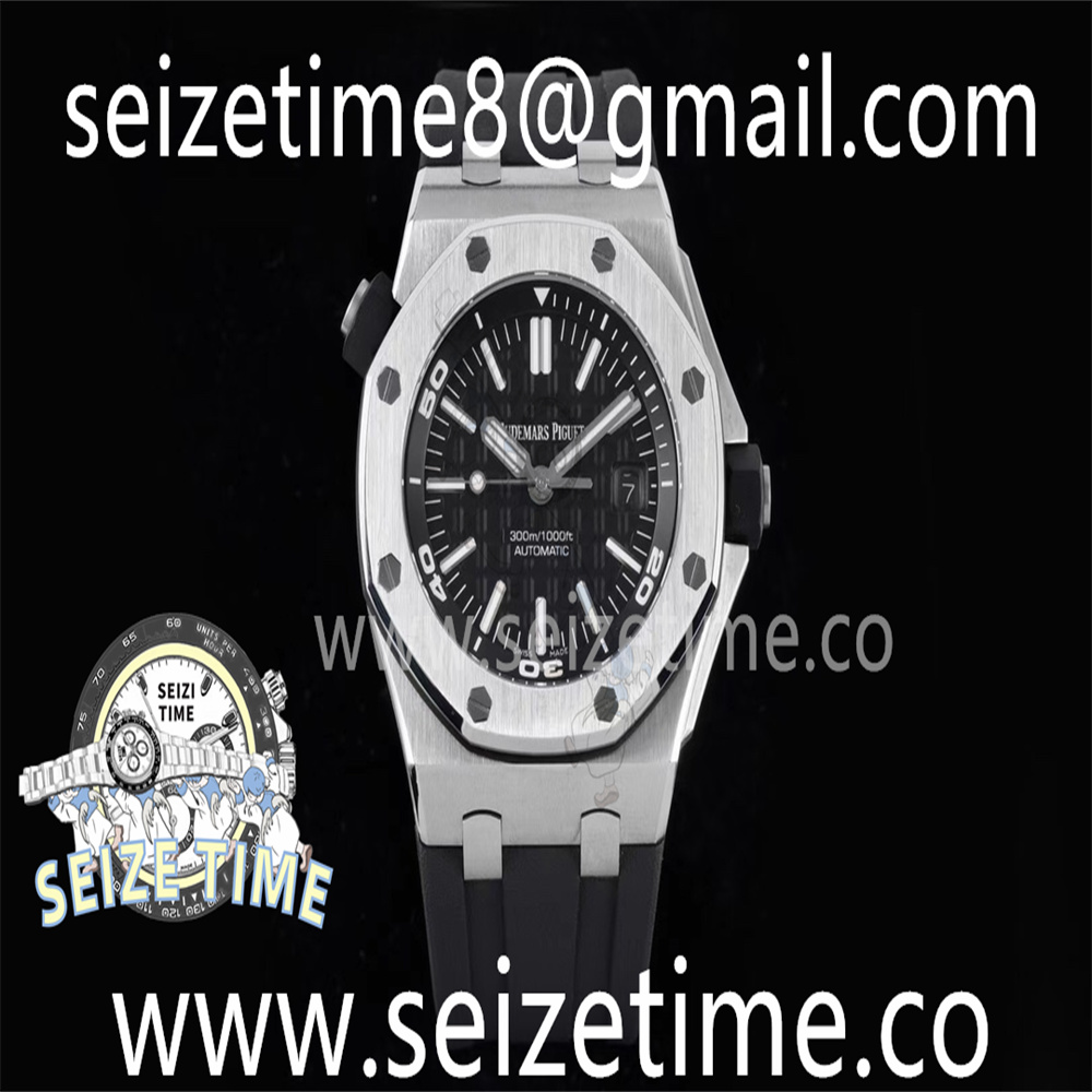 Royal Oak Offshore Diver 15710 ZF 1:1 Best Edition Black Dial on Black Rubber Strap SA3120 Super Clone V2