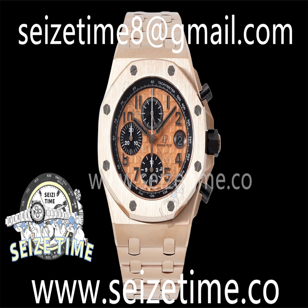 Roal Oak Offshore Chronograph RG APF 1:1 Best Edition Rose Gold Dial Num on RG Bracelet A3126