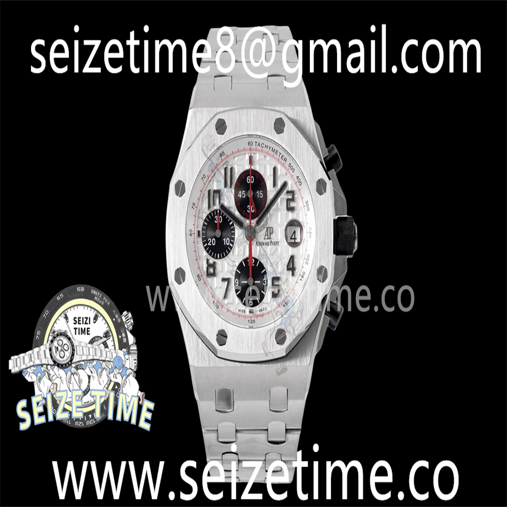 Royal Oak Offshore Chronograph SS APF 1:1 Best Edition White Dial Num on SS Bracelet A3126