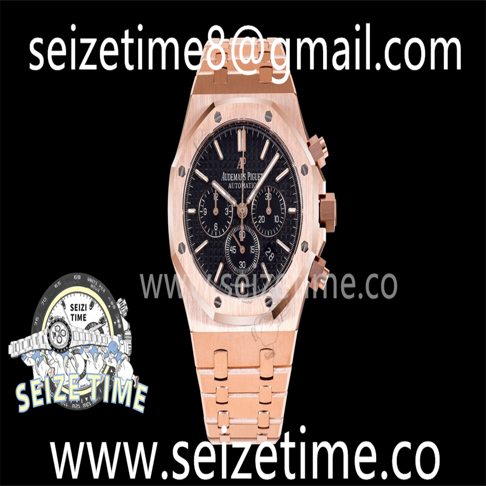 Royal Oak Chrono 26331ST RG OMF 1:1 Best Edition Black Dial on RG Bracelet A7750