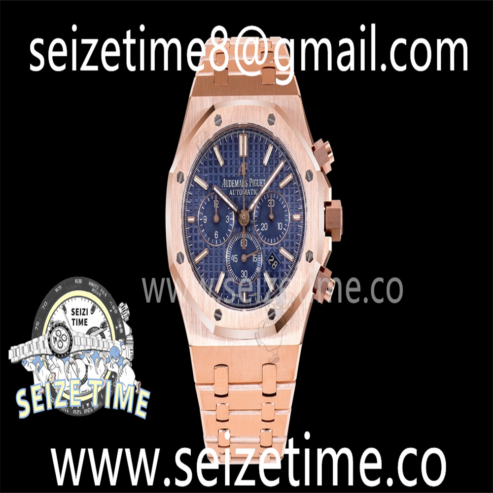 Royal Oak Chrono 26331ST RG OMF 1:1 Best Edition Blue Dial on RG Bracelet A7750