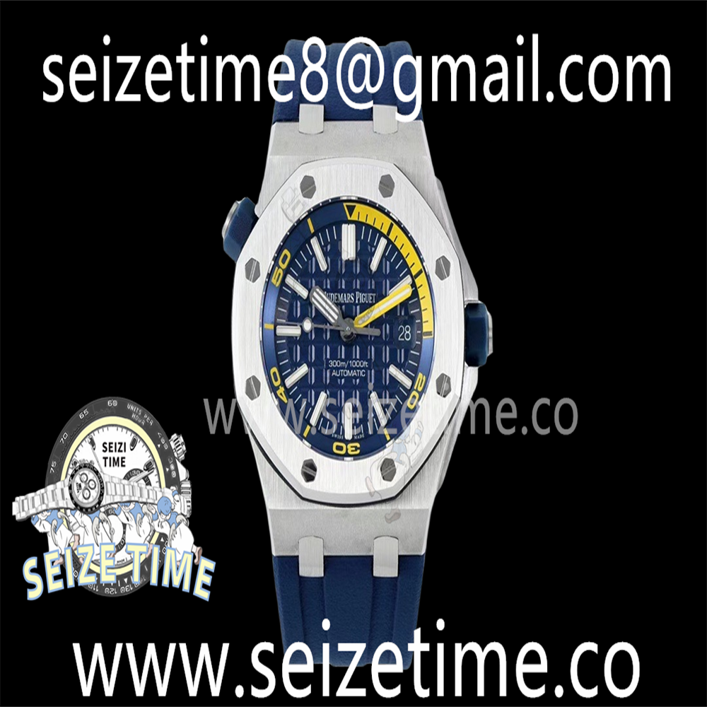Royal Oak Offshore Diver 15710 IPF 1:1 Best Edition Blue Dial on Blue Rubber Strap SA3120