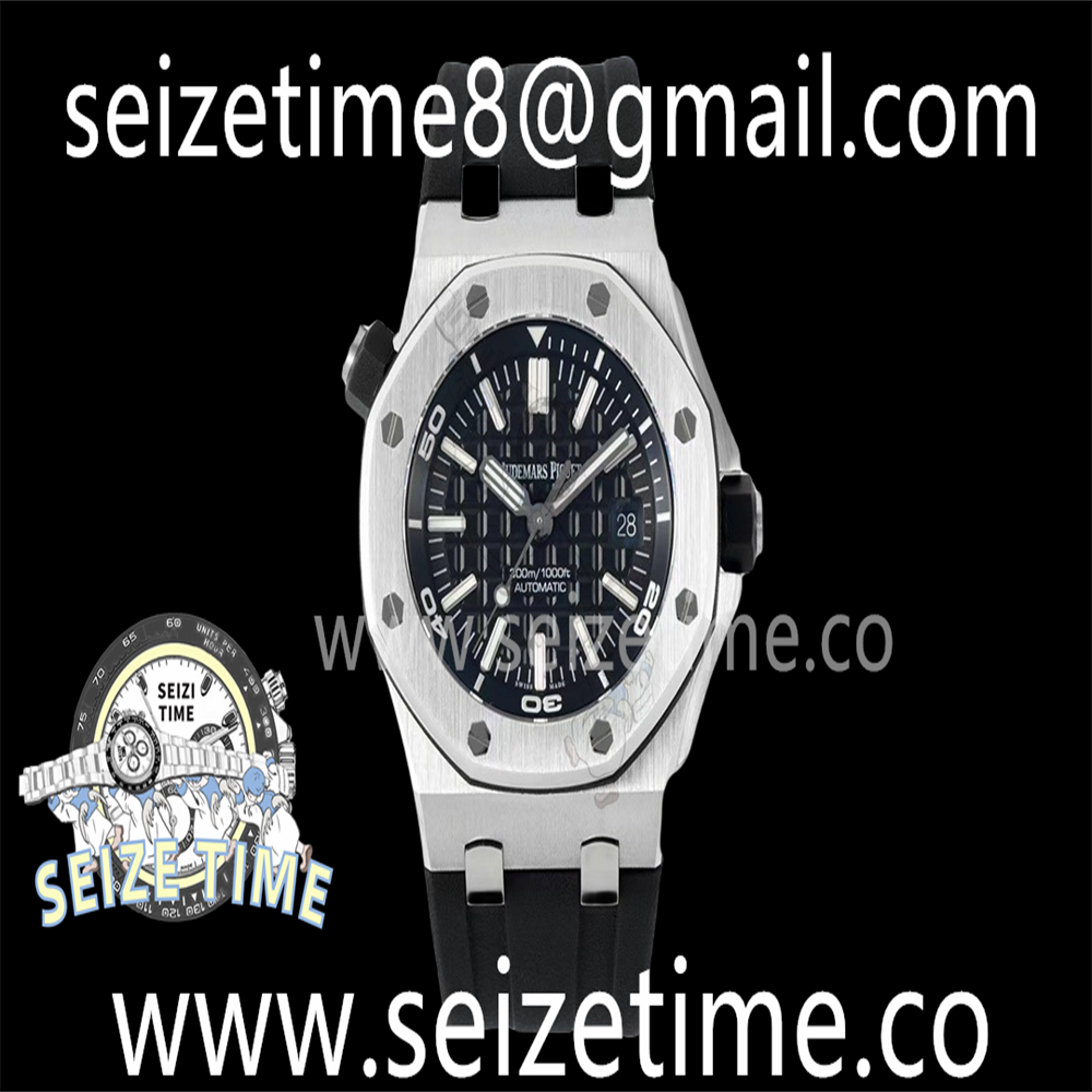 Royal Oak Offshore Diver 15710 IPF 1:1 Best Edition Black Dial on Black Rubber Strap SA3120