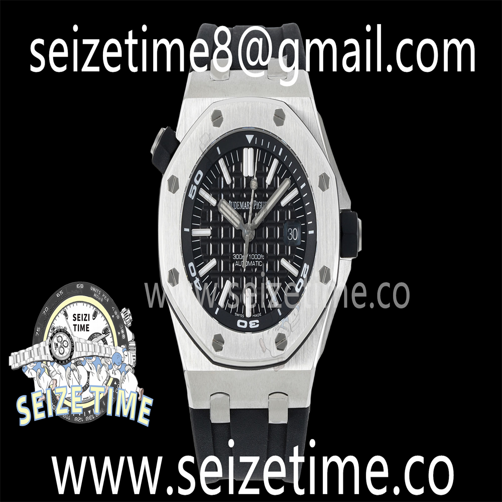 Royal Oak Offshore Diver 15710 APSF 1:1 Best Edition Black Dial on Black Rubber Strap V2 SA3120 Super Clone
