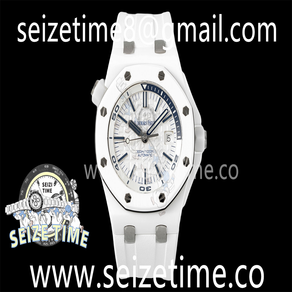 Royal Oak Offshore Diver 15707 White Ceramic APSF 1:1 Best Edition SA3120 Super Clone