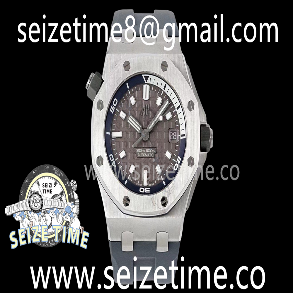 Royal Oak Offshore Diver 15720 SS APF 1:1 Best Edition Gray Dial on Gray Rubber Strap A4308