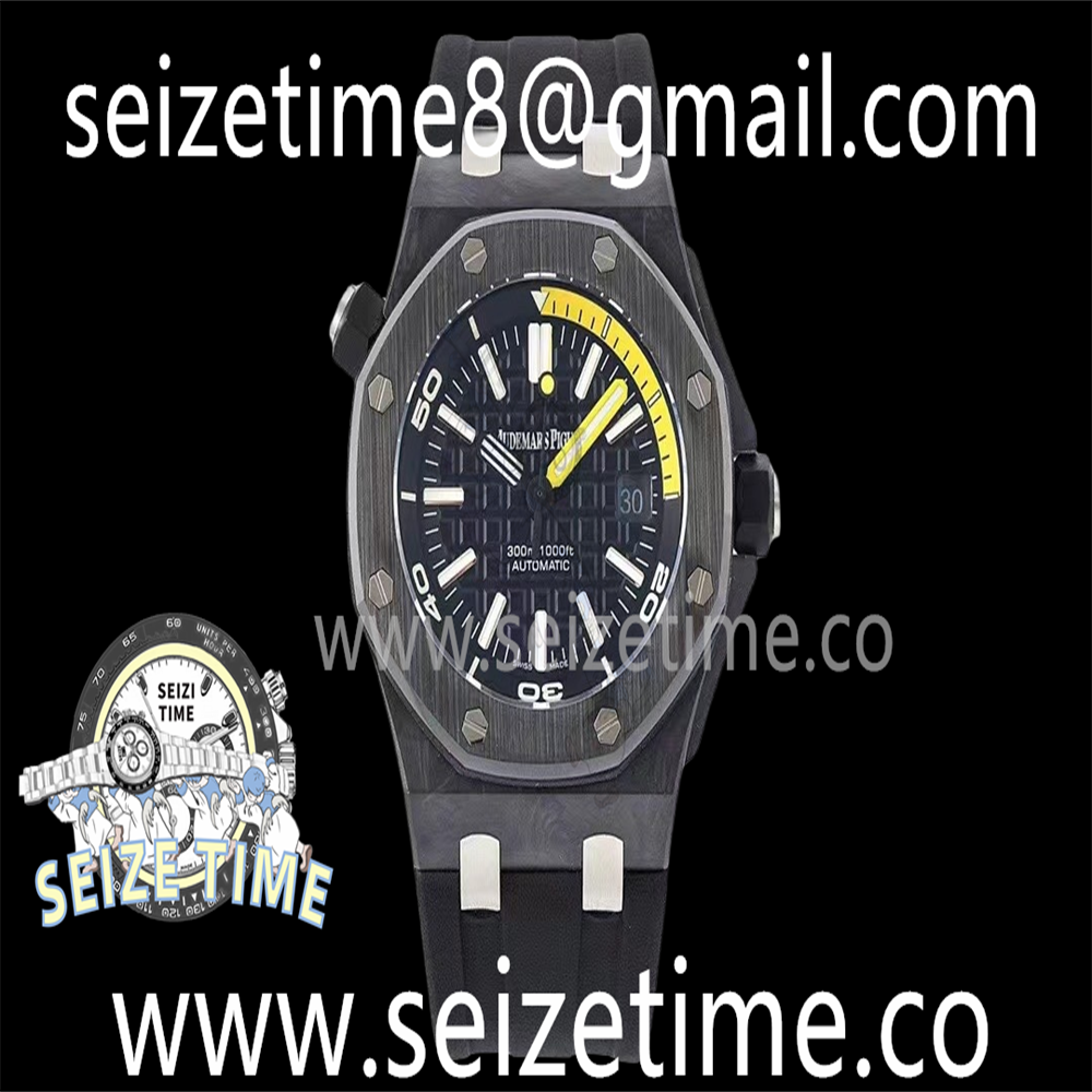 Royal Oak Offshore Diver Black Ceramic IPF Best Edition on Rubber Strap A3120