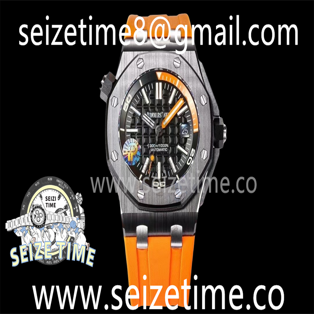 Royal Oak Offshore Diver Black Ceramic IPF Best Edition on Orange Rubber Strap A3120