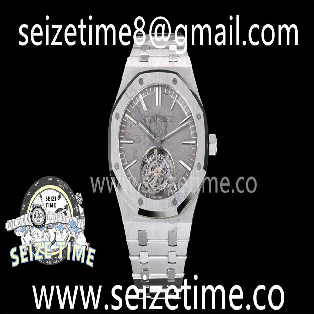 Royal Oak 41MM 26530 SS Tourbillon R8F 1:1 Best Edition Grey Dial on SS Bracelet A2950 V2