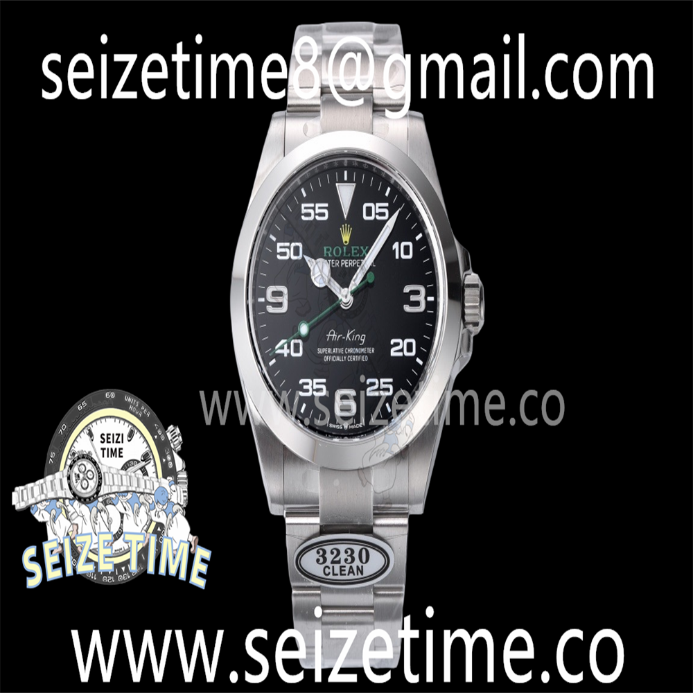 Air-King 126900 CleanF 1:1 Best Edition 904L Steel Black Dial on SS Bracelet VR3230
